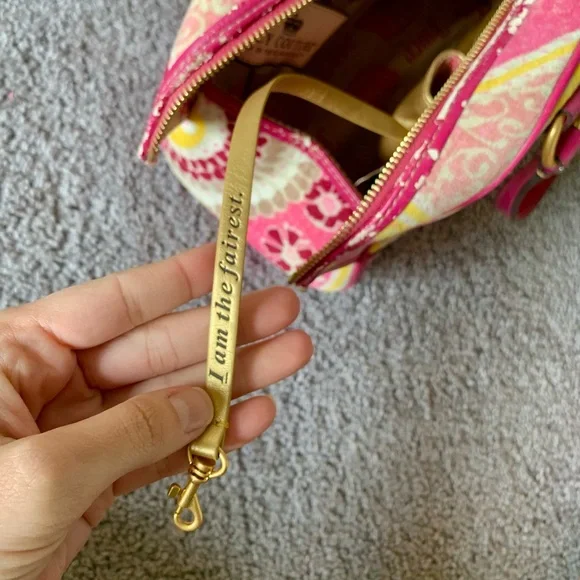 Y2K Juicy Couture Pink Paisley Butterfly Bowler Bag - Picture 4 of 6